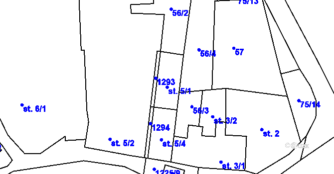 Parcela st. 5/1 v KÚ Milíkov u Stříbra, Katastrální mapa
