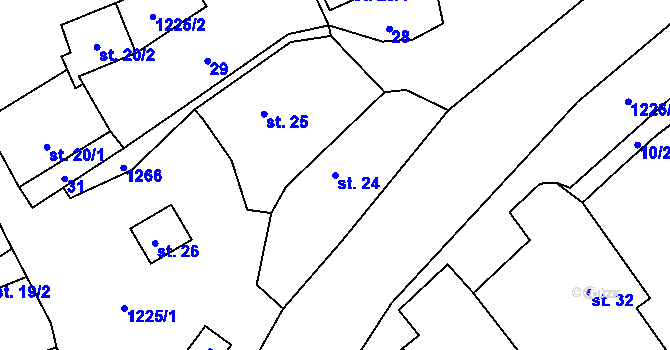 Parcela st. 24 v KÚ Milíkov u Stříbra, Katastrální mapa