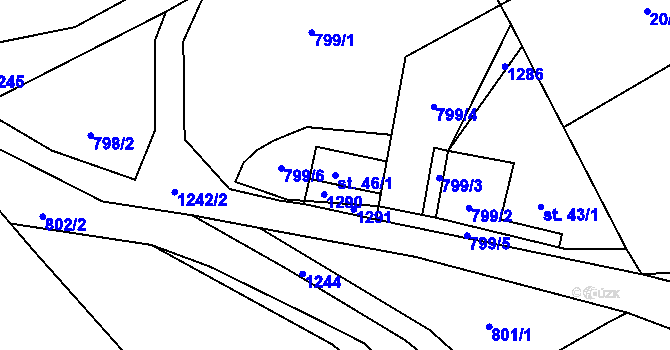 Parcela st. 46/1 v KÚ Milíkov u Stříbra, Katastrální mapa
