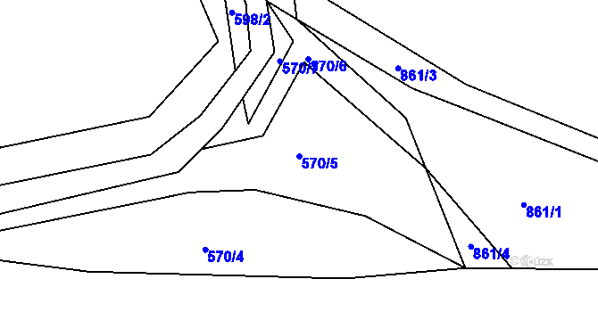 Parcela st. 570/5 v KÚ Milíkov u Stříbra, Katastrální mapa
