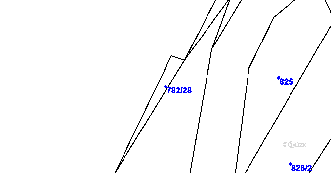 Parcela st. 782/28 v KÚ Milíkov u Stříbra, Katastrální mapa