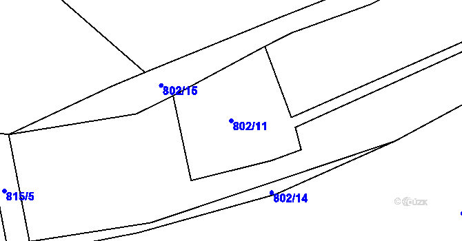 Parcela st. 802/11 v KÚ Milíkov u Stříbra, Katastrální mapa