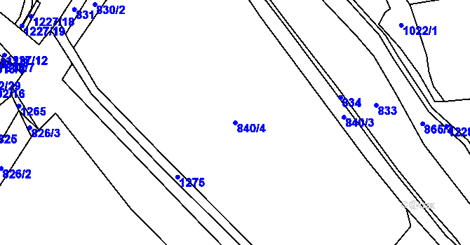 Parcela st. 840/4 v KÚ Milíkov u Stříbra, Katastrální mapa
