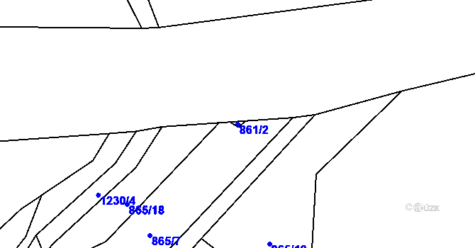 Parcela st. 861/2 v KÚ Milíkov u Stříbra, Katastrální mapa