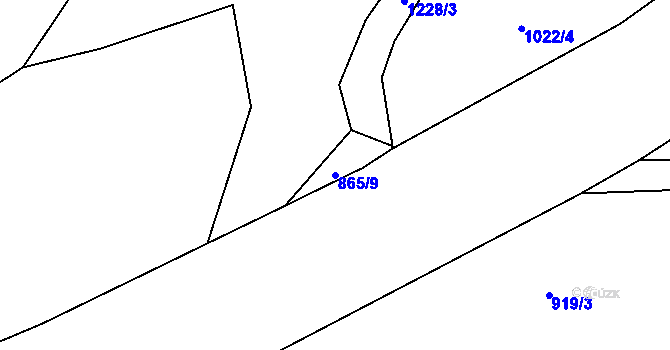 Parcela st. 865/9 v KÚ Milíkov u Stříbra, Katastrální mapa