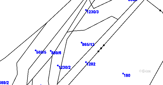 Parcela st. 865/12 v KÚ Milíkov u Stříbra, Katastrální mapa