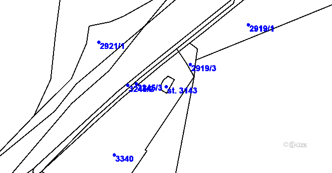 Parcela st. 3143 v KÚ Stříbro, Katastrální mapa