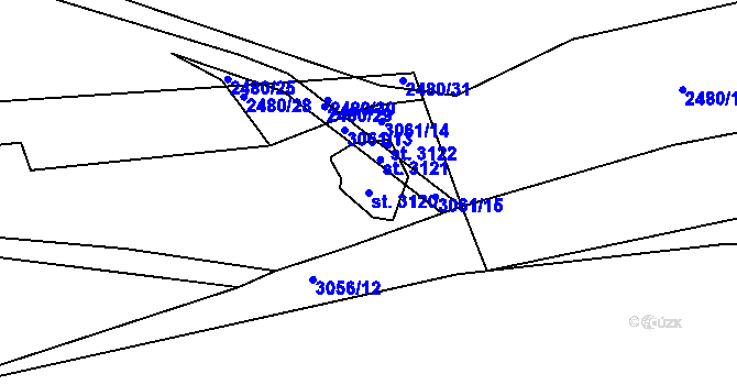 Parcela st. 3120 v KÚ Stříbro, Katastrální mapa