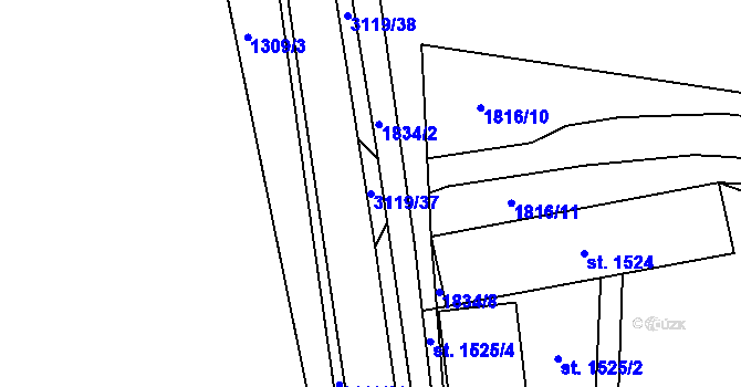 Parcela st. 3119/37 v KÚ Stříbro, Katastrální mapa