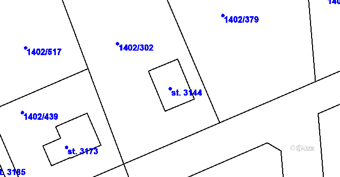 Parcela st. 3144 v KÚ Stříbro, Katastrální mapa