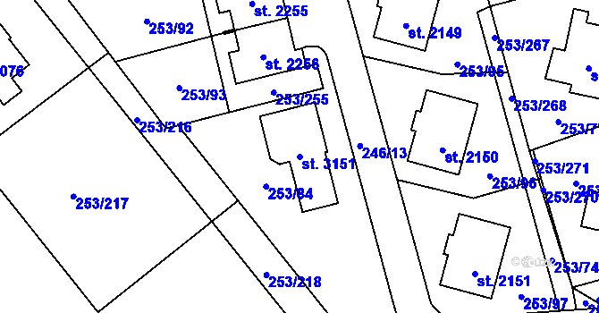 Parcela st. 3151 v KÚ Stříbro, Katastrální mapa