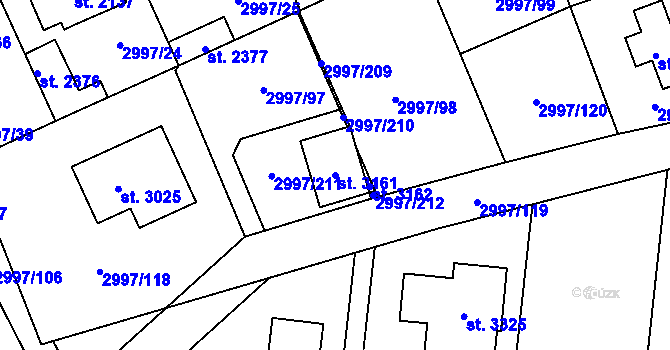 Parcela st. 3161 v KÚ Stříbro, Katastrální mapa
