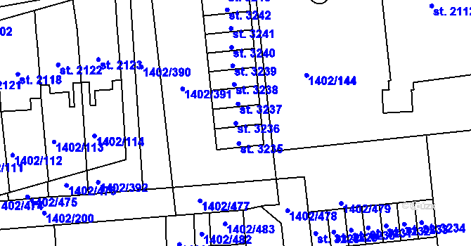 Parcela st. 3236 v KÚ Stříbro, Katastrální mapa