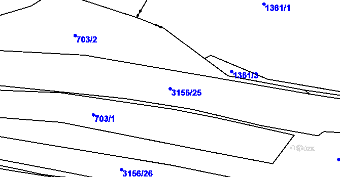 Parcela st. 3156/25 v KÚ Stříbro, Katastrální mapa