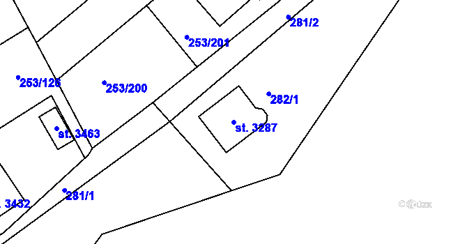 Parcela st. 3287 v KÚ Stříbro, Katastrální mapa