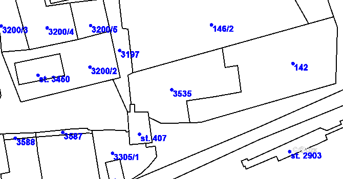 Parcela st. 3535 v KÚ Stříbro, Katastrální mapa