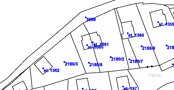 Parcela st. 2085 v KÚ Stříbro, Katastrální mapa