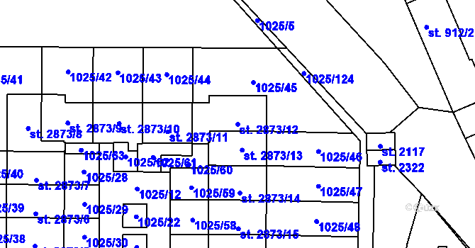 Parcela st. 2873/12 v KÚ Stříbro, Katastrální mapa