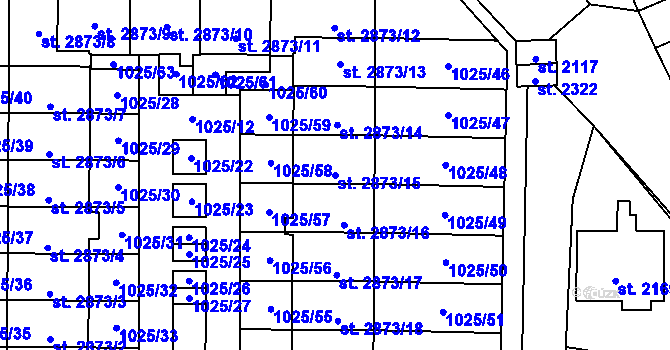 Parcela st. 2873/15 v KÚ Stříbro, Katastrální mapa