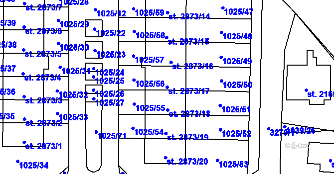 Parcela st. 2873/17 v KÚ Stříbro, Katastrální mapa