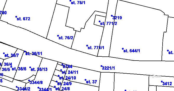 Parcela st. 771/1 v KÚ Stříbro, Katastrální mapa