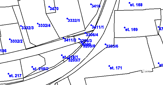 Parcela st. 3590 v KÚ Stříbro, Katastrální mapa