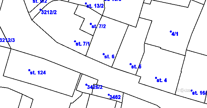 Parcela st. 6 v KÚ Stříbro, Katastrální mapa