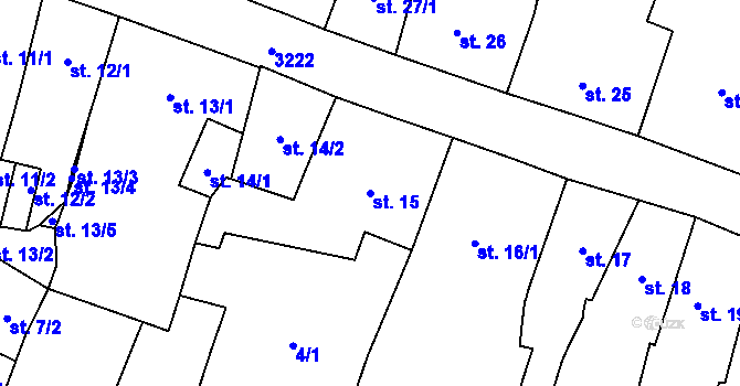 Parcela st. 15 v KÚ Stříbro, Katastrální mapa