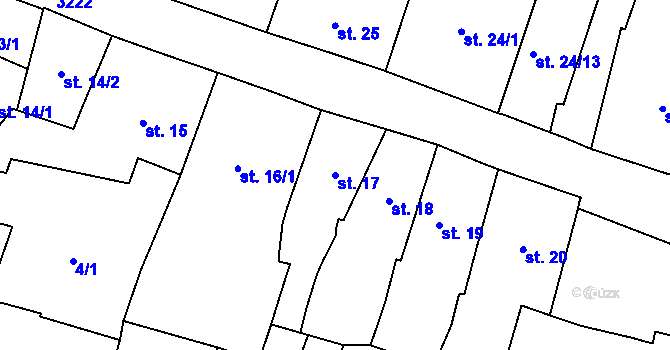 Parcela st. 17 v KÚ Stříbro, Katastrální mapa