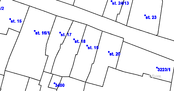 Parcela st. 19 v KÚ Stříbro, Katastrální mapa