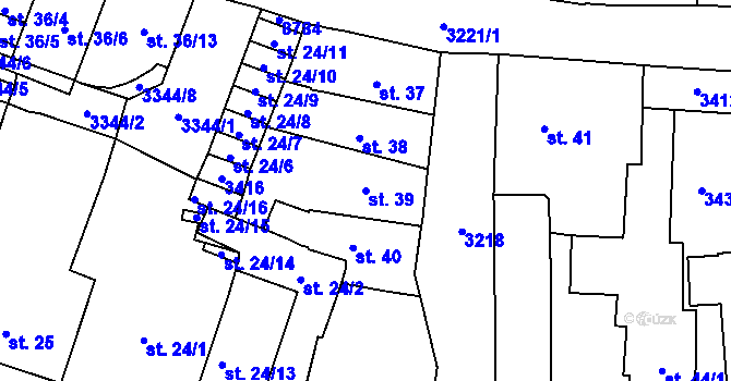 Parcela st. 39 v KÚ Stříbro, Katastrální mapa