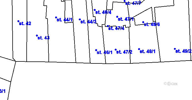 Parcela st. 46/1 v KÚ Stříbro, Katastrální mapa
