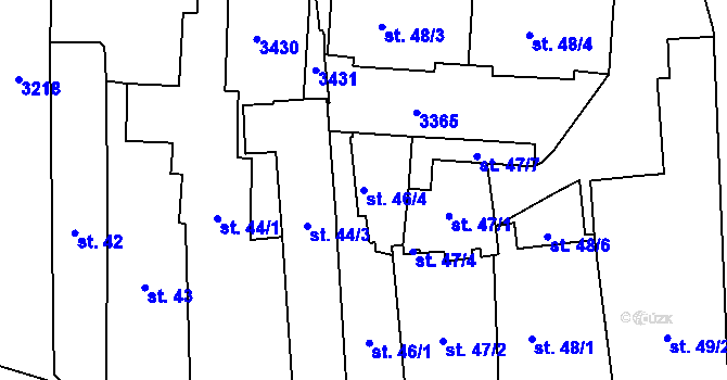 Parcela st. 46/4 v KÚ Stříbro, Katastrální mapa