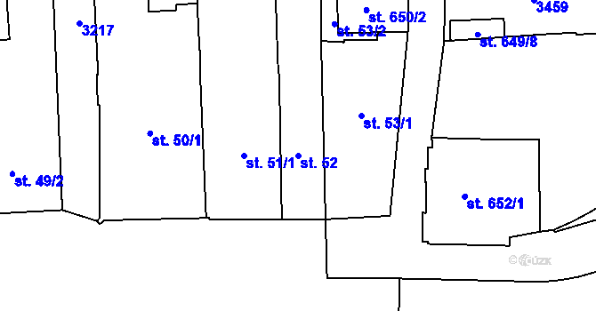 Parcela st. 52 v KÚ Stříbro, Katastrální mapa