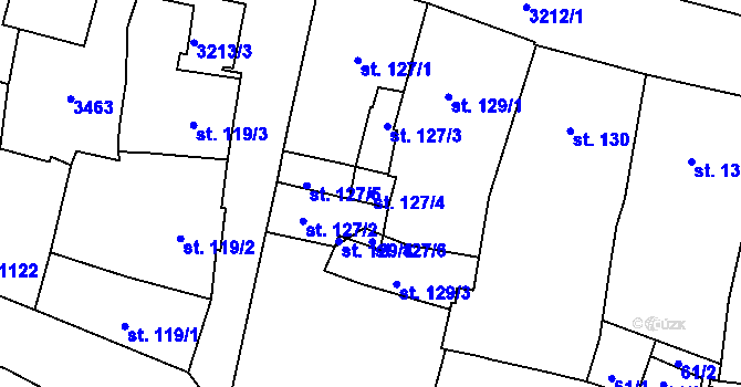 Parcela st. 127/4 v KÚ Stříbro, Katastrální mapa