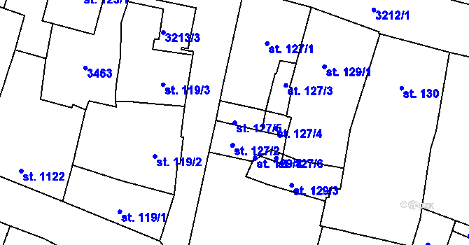 Parcela st. 127/5 v KÚ Stříbro, Katastrální mapa