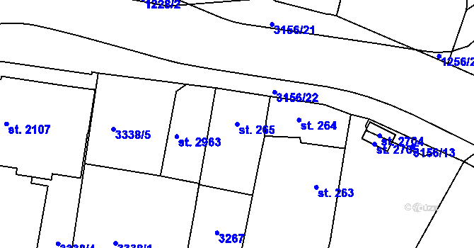 Parcela st. 265 v KÚ Stříbro, Katastrální mapa