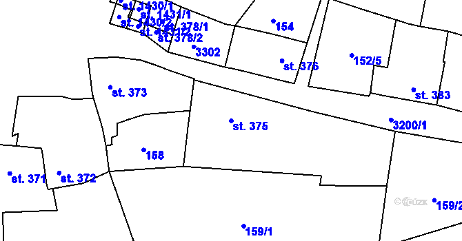 Parcela st. 375 v KÚ Stříbro, Katastrální mapa