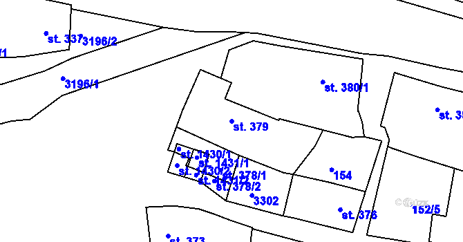 Parcela st. 379 v KÚ Stříbro, Katastrální mapa