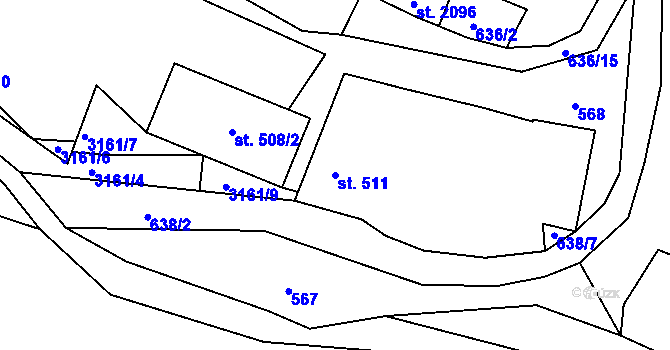 Parcela st. 511 v KÚ Stříbro, Katastrální mapa