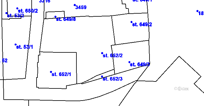 Parcela st. 652/2 v KÚ Stříbro, Katastrální mapa