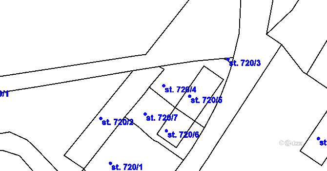 Parcela st. 720/4 v KÚ Stříbro, Katastrální mapa