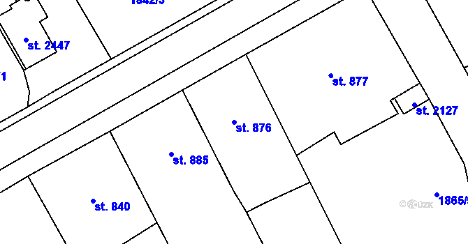 Parcela st. 876 v KÚ Stříbro, Katastrální mapa