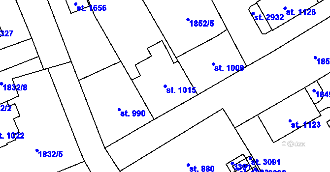 Parcela st. 1015 v KÚ Stříbro, Katastrální mapa