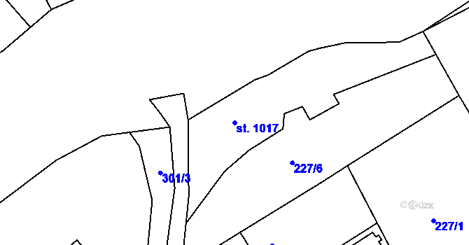 Parcela st. 1017 v KÚ Stříbro, Katastrální mapa