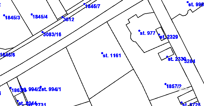 Parcela st. 1161 v KÚ Stříbro, Katastrální mapa