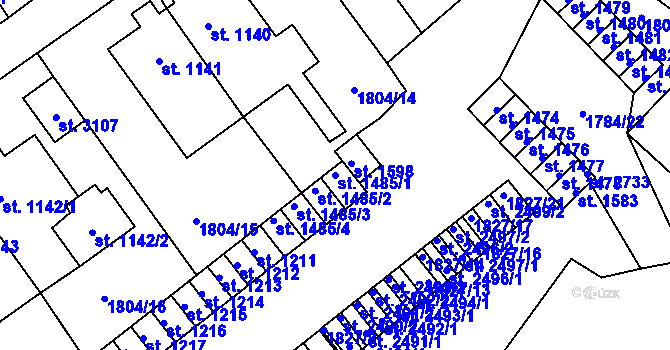 Parcela st. 1485/1 v KÚ Stříbro, Katastrální mapa