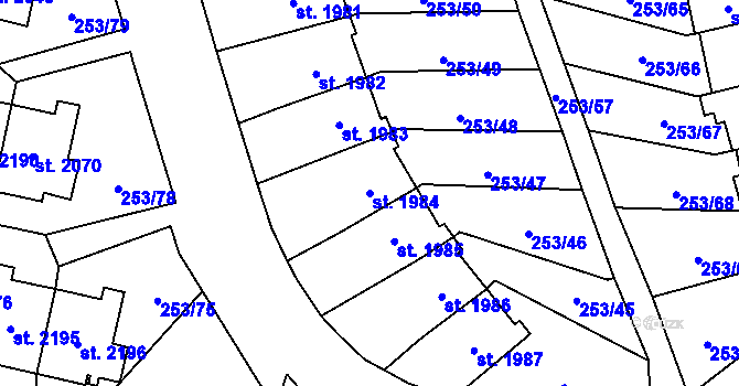 Parcela st. 1984 v KÚ Stříbro, Katastrální mapa