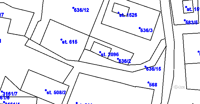 Parcela st. 2096 v KÚ Stříbro, Katastrální mapa