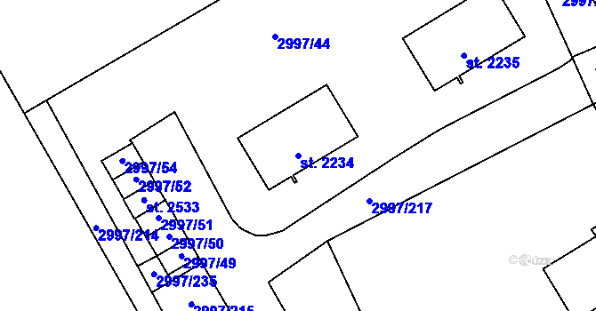 Parcela st. 2234 v KÚ Stříbro, Katastrální mapa